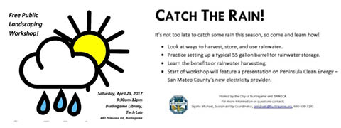 Come to a Rainwater Harvesting Workshop on 4/29